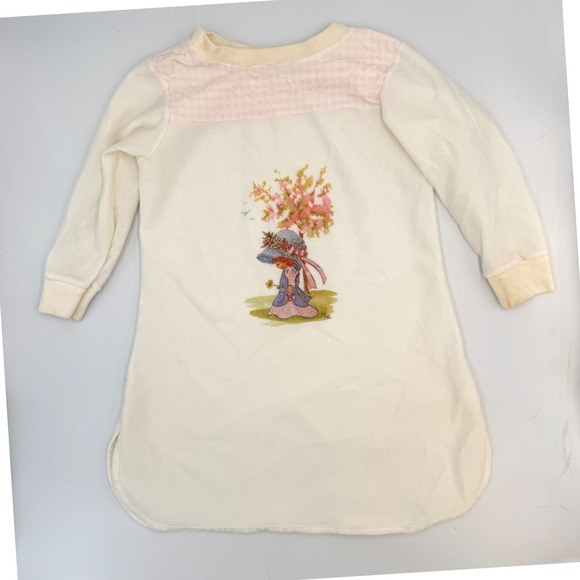 Other - Vtg 70s Girls Nightgown | Blue Bonnet Girl Illustration | Sz 2T | Flawed Charm